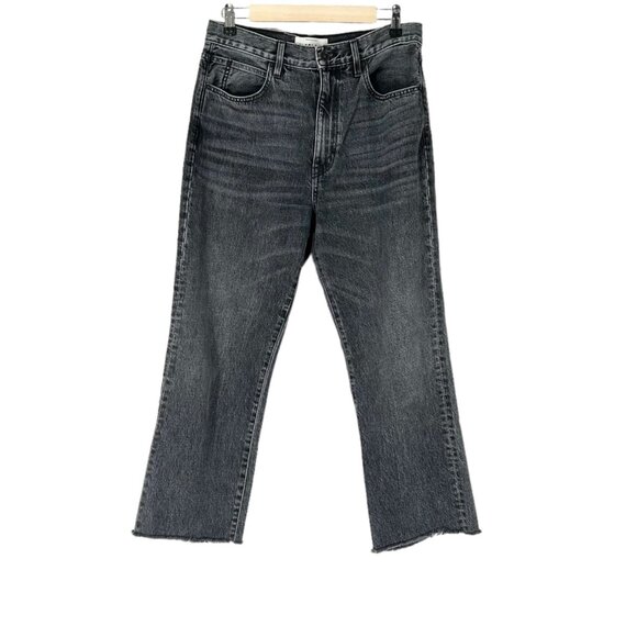 SLVRLAKE London Faded Black Raw Hem Straight Leg Jeans - Picture 1 of 8